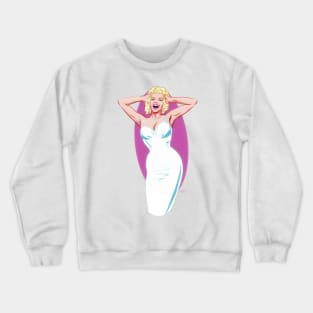 Jayne Mansfield - An illustration by Paul Cemmick Crewneck Sweatshirt